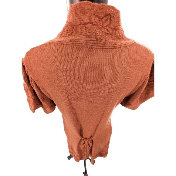 Monoreno Women Rust Brown Floral Embroidered Sweater Size Large - Picture 3 of 14